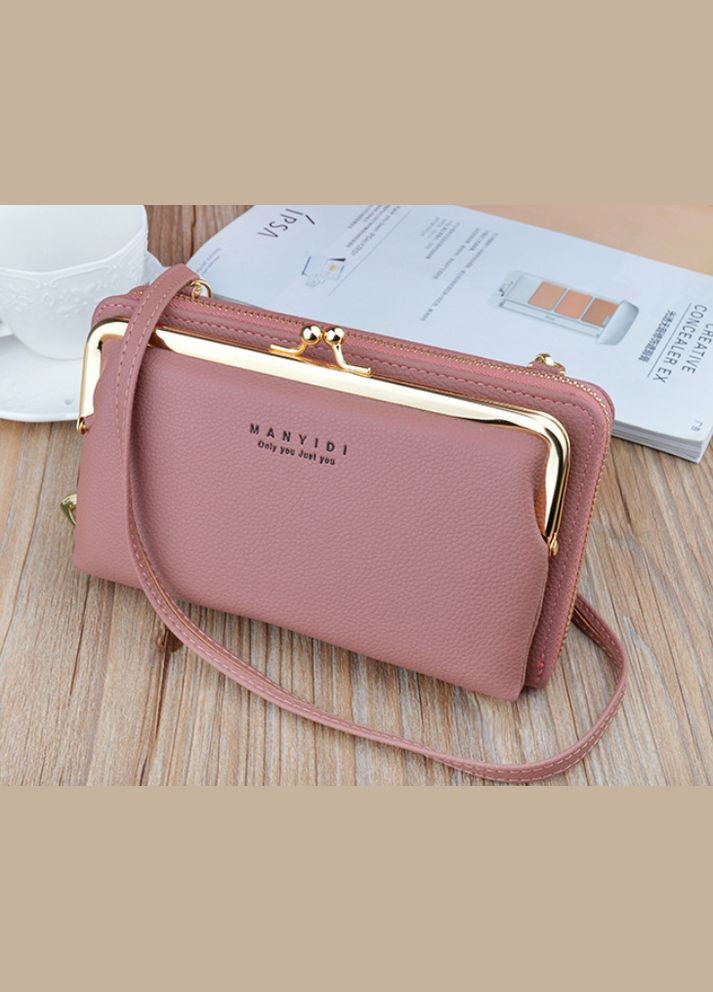 Жіноча міні сумка-клатч на плече для телефону екошкіра яскрава чорна (sku_1476) No Brand (330575815)