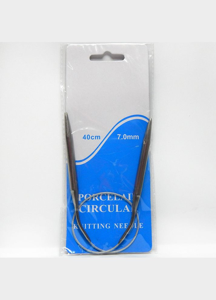 Спицы для вязания круговые, на тросике, металл, 40 см, 7 мм No Brand (340484656)
