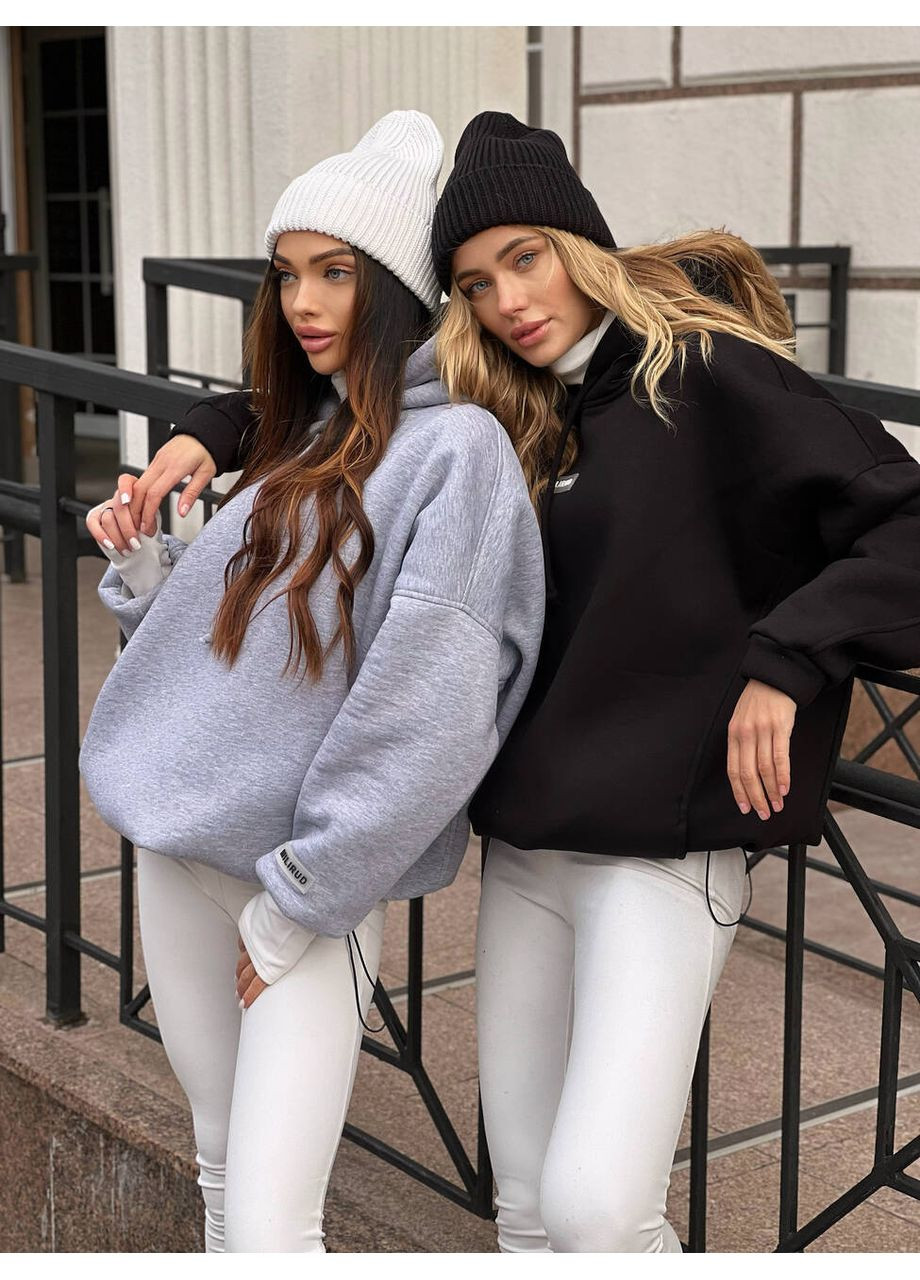 Жіноче тепле худі OVER із тринитки Пенье з начосом (mil533) milirud (366873488)