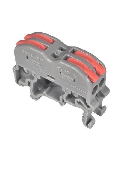Клема швидкого монтажу 2 контакти на DIN рейку ( PCG-322) No Brand (370393066)