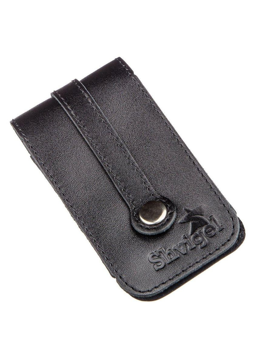 Компактная кожаная ключница с черным хлястиком 13988 Shvigel (362417660)
