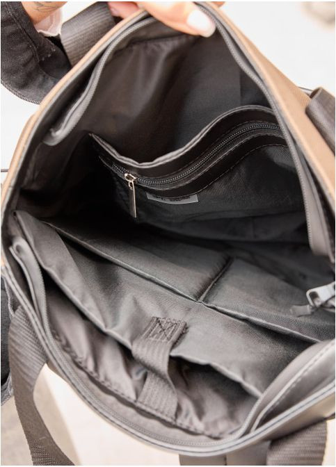 Женский рюкзак-сумка шоппер с отделением под ноутбук Хаки (4340311545) Sambag (360965613)