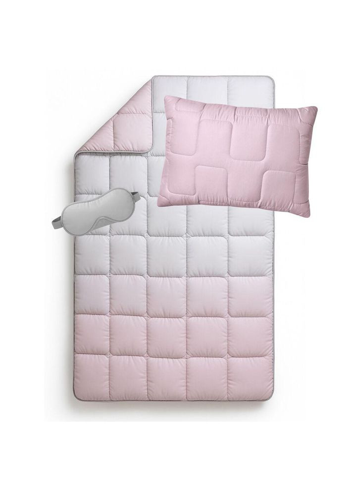 Набор полуторный WomenTime одеяло 140х210 и подушка 50х70 антиаллергенный, искусственный пух + маска для сна в коробке IDEIA (363840933)