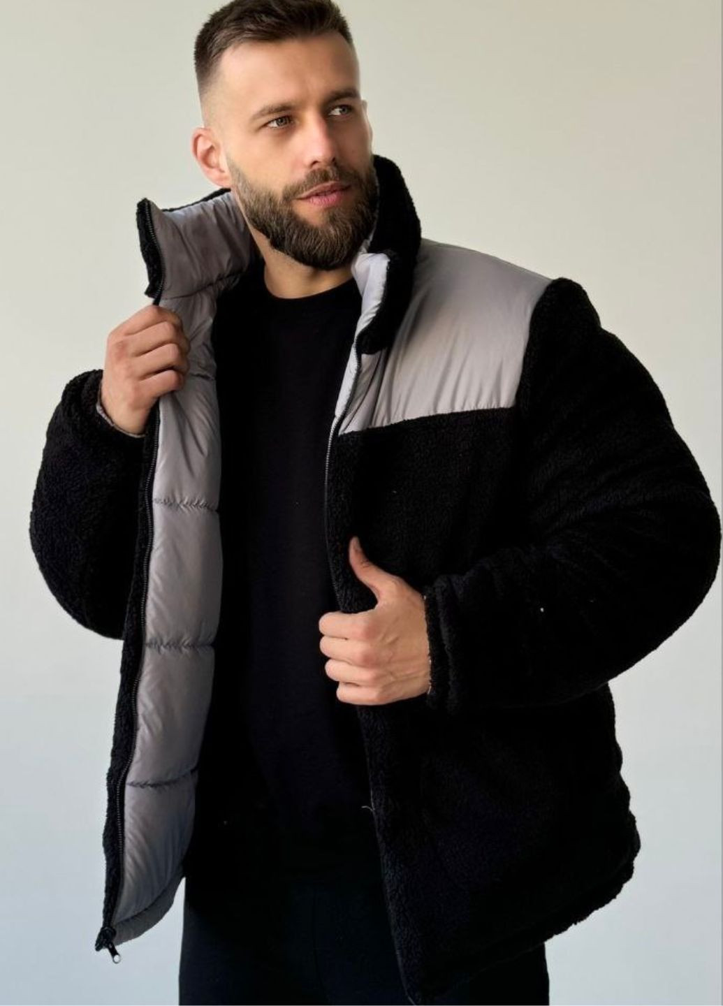 Комбінована демісезонна куртка двостороння на блискавці Україна