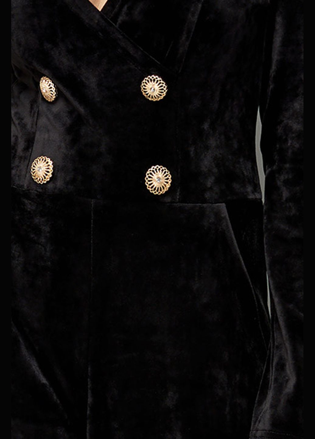 Комбінезон Liton комбінезон-брюки чорний святковий, коктейльний, вечірній велюр