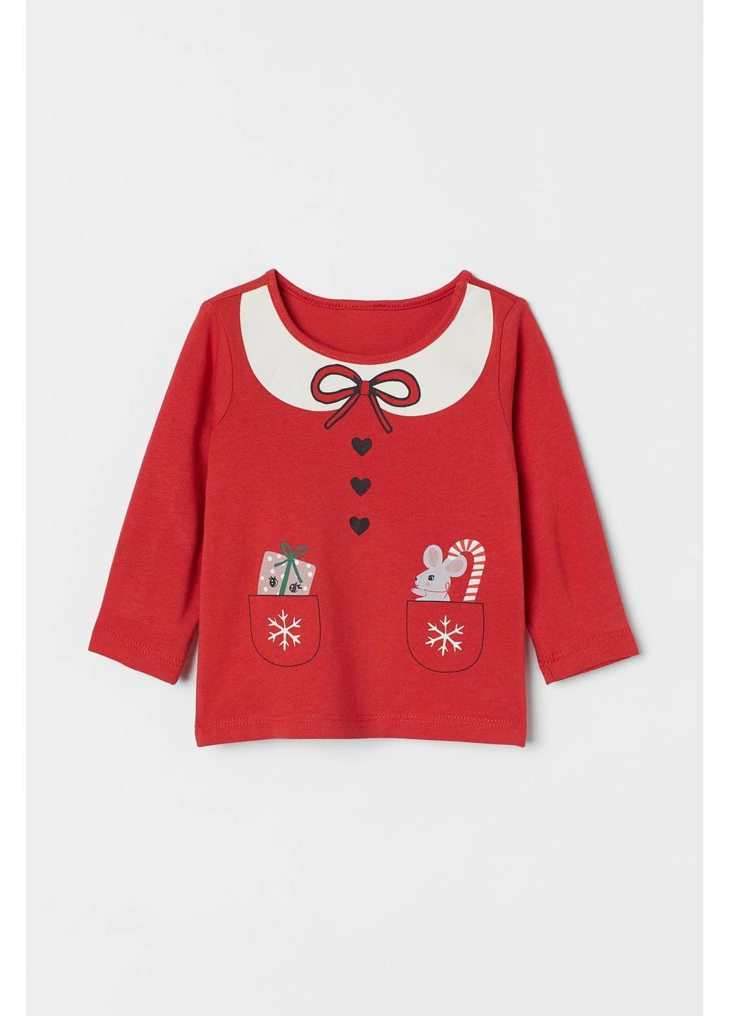 Красный лонгслив H&M