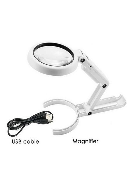Лупа ручна NO Fs55RC складана 7Х збільшення діаметр 55 мм з підсвіткою (3АА+ USB) Magnifier (293346915)