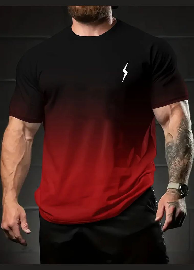 Черная мужская футболка красно-черная Яскраво