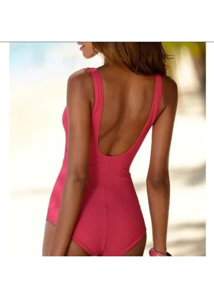 Розовый летний сплошной купальник с пушапом из высокоскоростного эластана. сплошной купальник м-4xl черный, 2xl China
