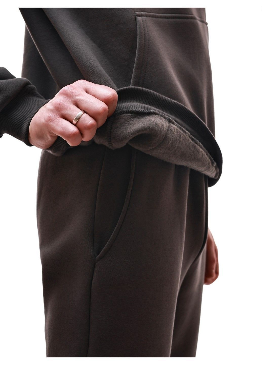 Сірий зимній костюм спортивний чоловічий No Brand