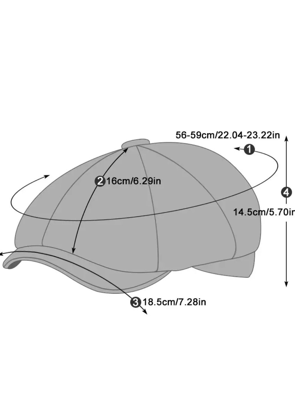 Берет-кепка газетчика (кепи) восьмиклинка Серый 56-59р унисекс (6722) No Brand (317223255)