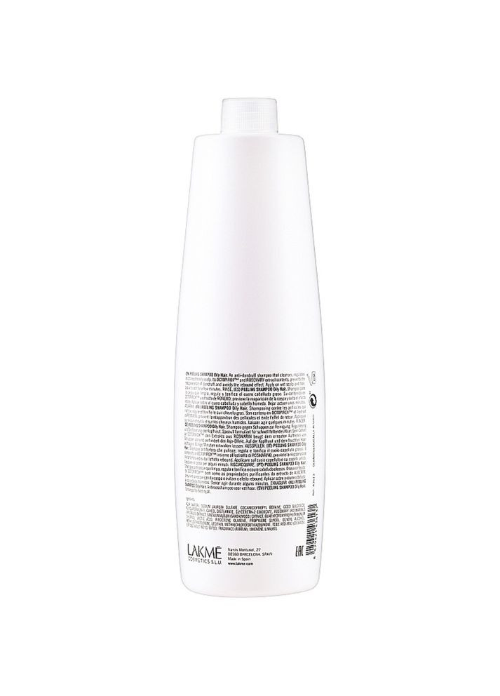 Шампунь проти лупи для жирного волосся K.therapy Peeling Oily Hair Shampoo 1000 мл 43613 Lakme (317304102)