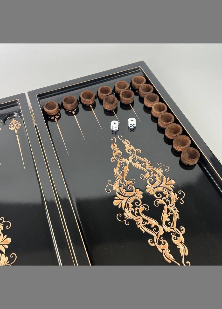 Дерев'яні нарди 50×23, арт.193012 з класичним візерунком: елегантність та стиль в кожному елементі Кавун Нарди (335212029)