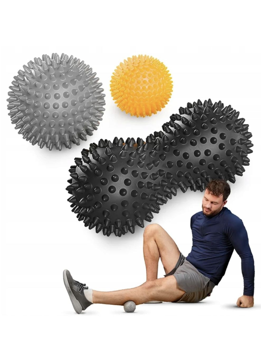 Набір масажних м'ячів TX-003MSB 3в1 для йоги та фітнесу PVC TREX Sport (361952285)