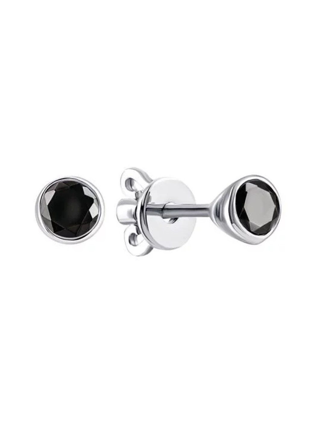 Серебряные серьги с черными камнями Вызов UMAX (290851685)
