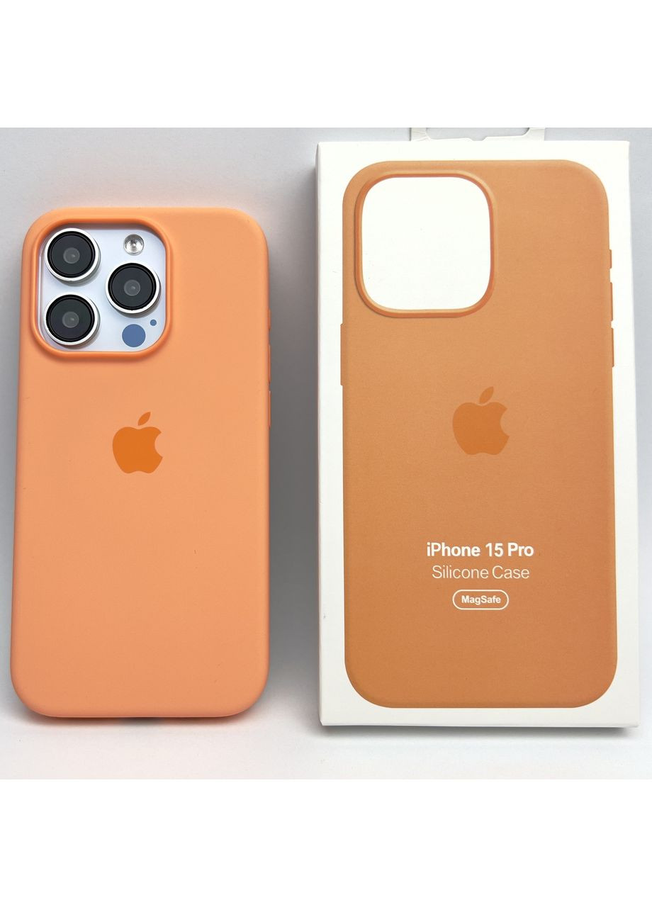 Чохол для 15 PRO Silicone Case Magsafe Full open camera магнітний для айфон 15 ПРО Orange Оранж No Brand (369136881)