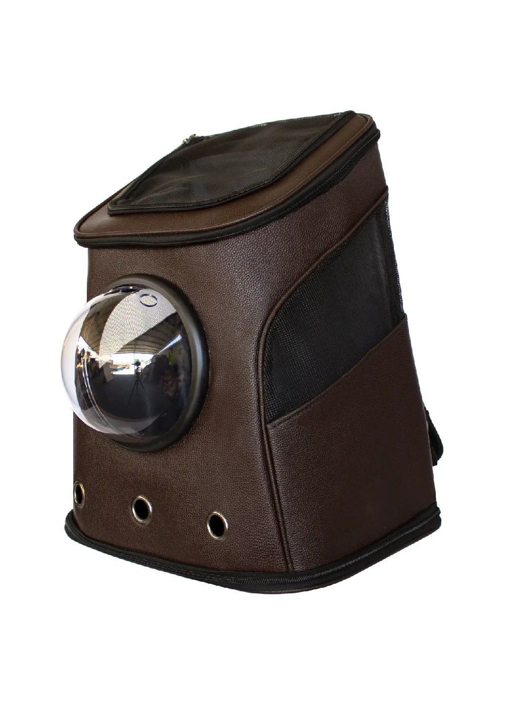 Рюкзак переноска для тварин котів собак з ілюмінатором вентиляцією підстилкою 46х39х29 см (477194-Prob) Темно-коричневий Unbranded (295438363)