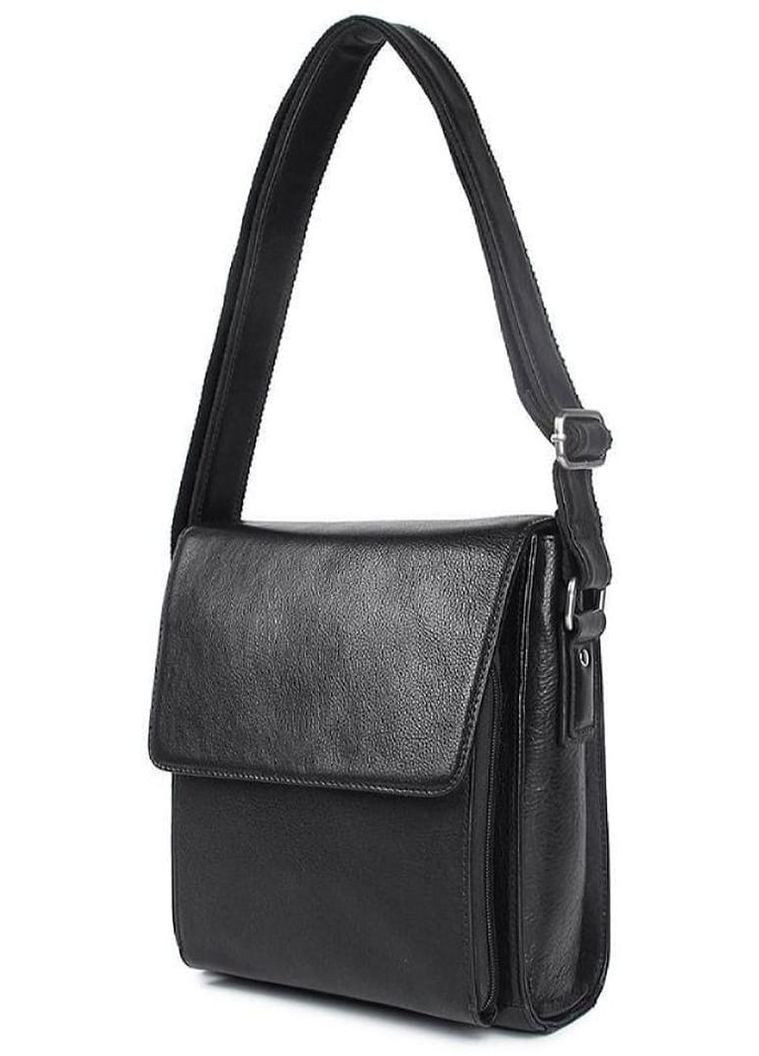 Сумка планшет через плечо из натуральной кожи мужская для документов и для телефона средняя Черный 40315 John McDee (361409841)