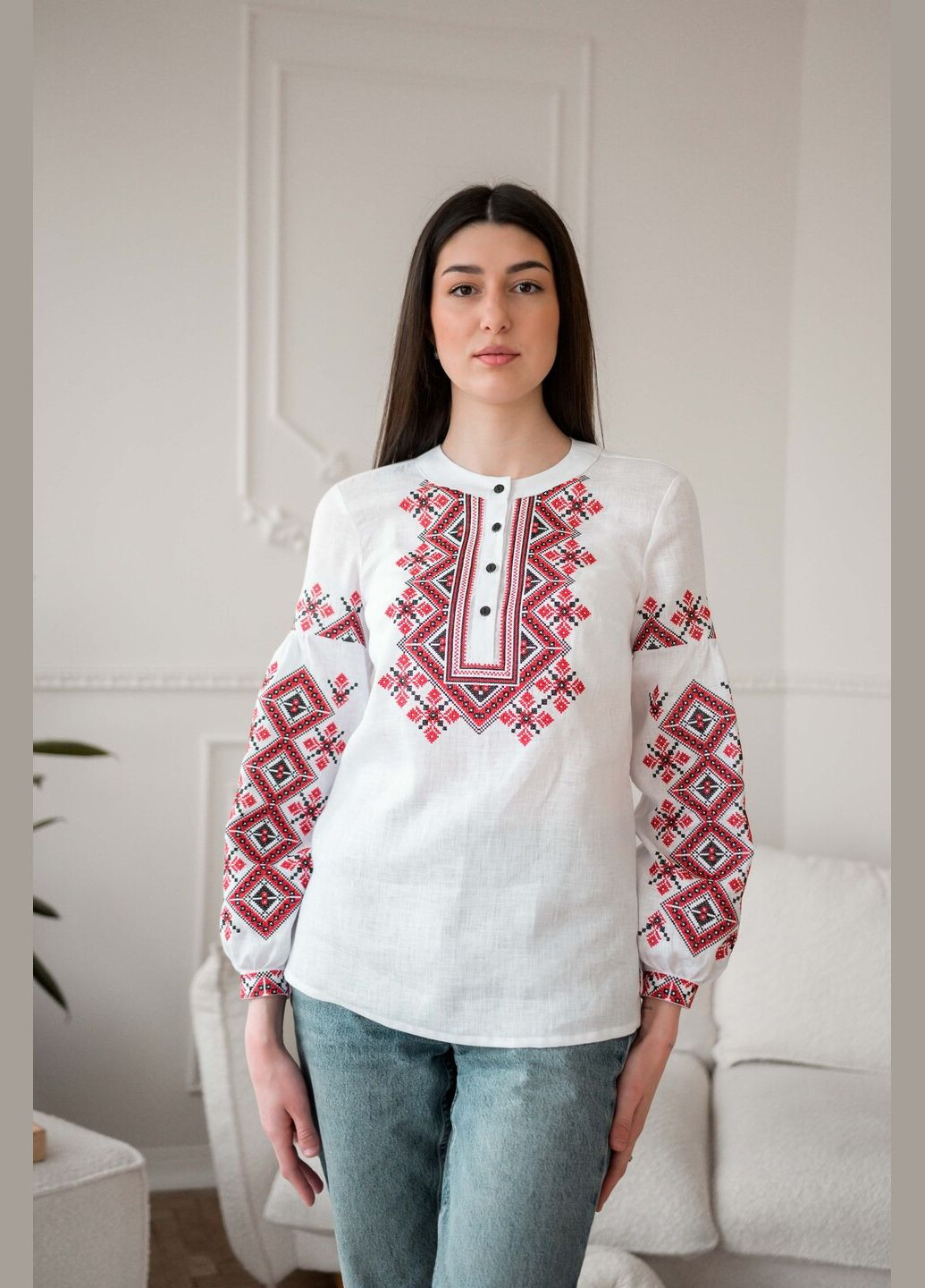 Біла сорочка Vyshyvanka льон (299339650)
