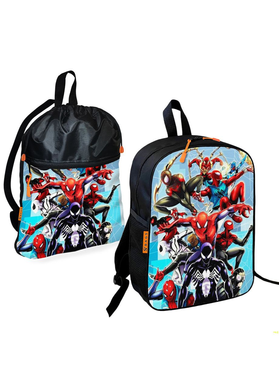 Шкільний рюкзак дитячий Людина-павук + Сумка для взуття спортивної форми рюкзак-мішок хлопчикові (2208) No Brand (332566090)