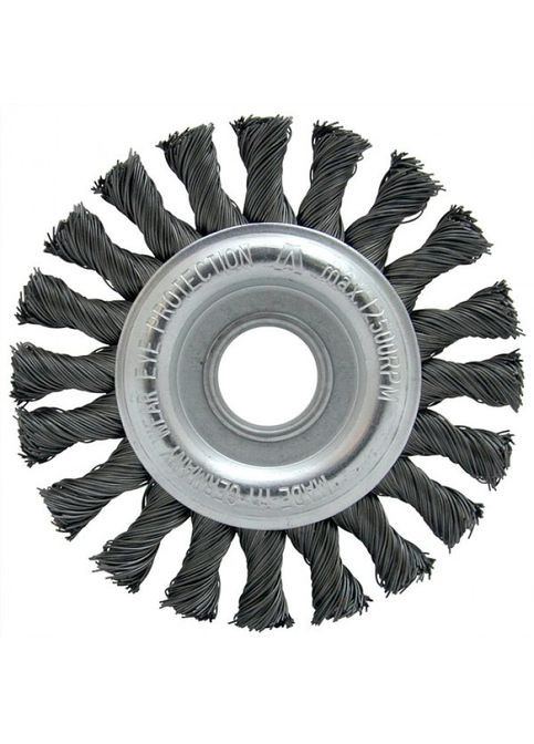 Щітка дискова для зварників 125х6х22,2 мм скручений джгутами сталевий дріт 0,5 мм 40Z 12500 об/хв 4732B1KB (13411) Lessmann (286423198)