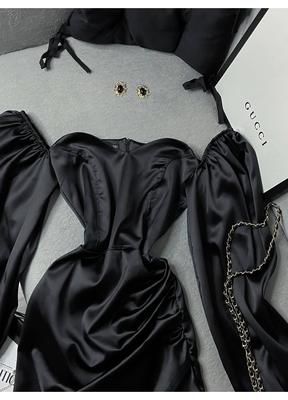 Чорна святковий, коктейльна, вечірня, кежуал сукня No Brand однотонна