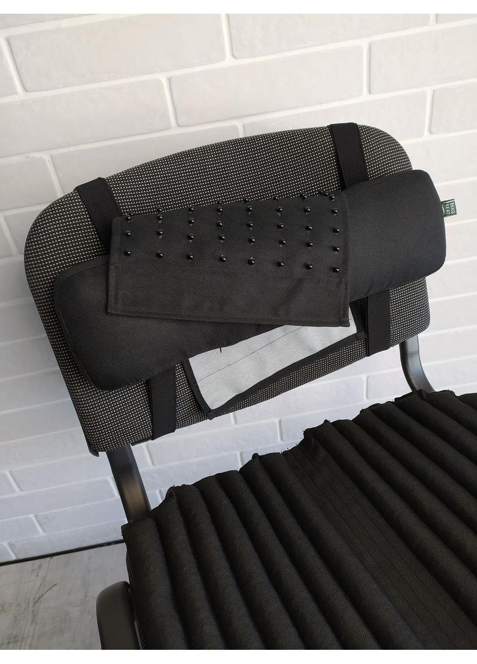 Ергономічні подушки EKKOSEAT на стілець зі знімною масажною накидкою. Набір. Чорний. ST-1G2H-102 Ekko Seat (353718713)