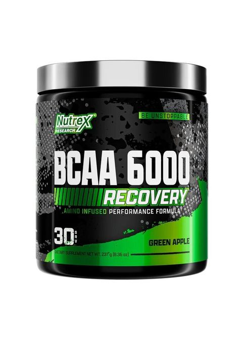 Амінокислота BCAA BCAA 6000, 255 грам Зелене яблуко Nutrex Research (333994998)