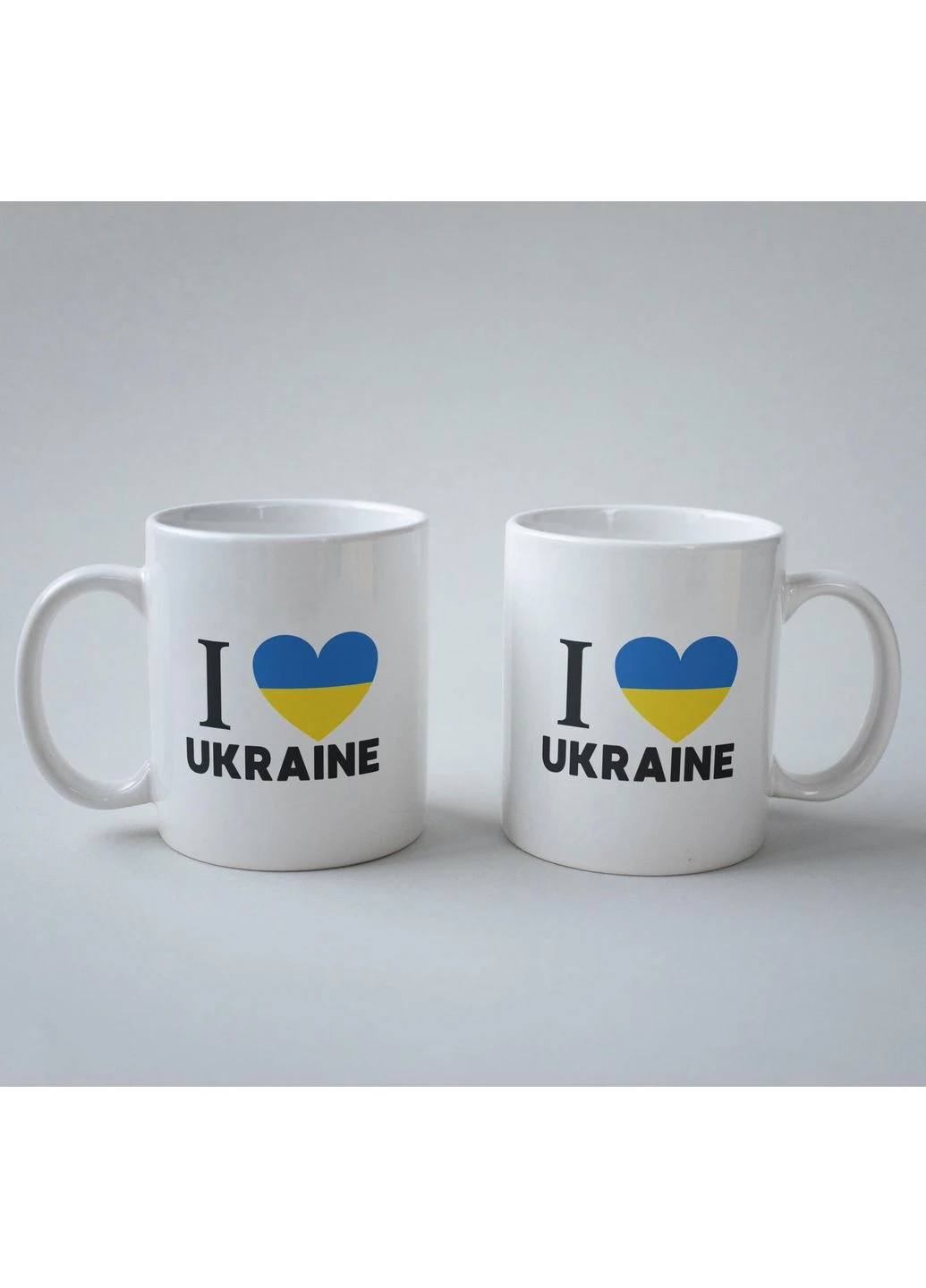 Кружка керамічна з патріотичним принтом I Love Ukraine 330 мл Біла kr0056 No Brand (402624225)