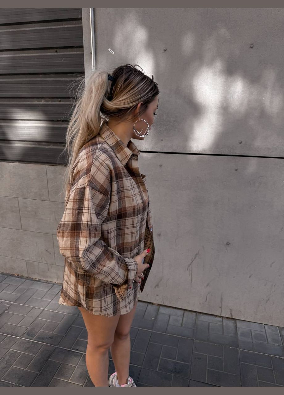 Сорочка у клітинку фланель котон Туреччина Україна (347216309)