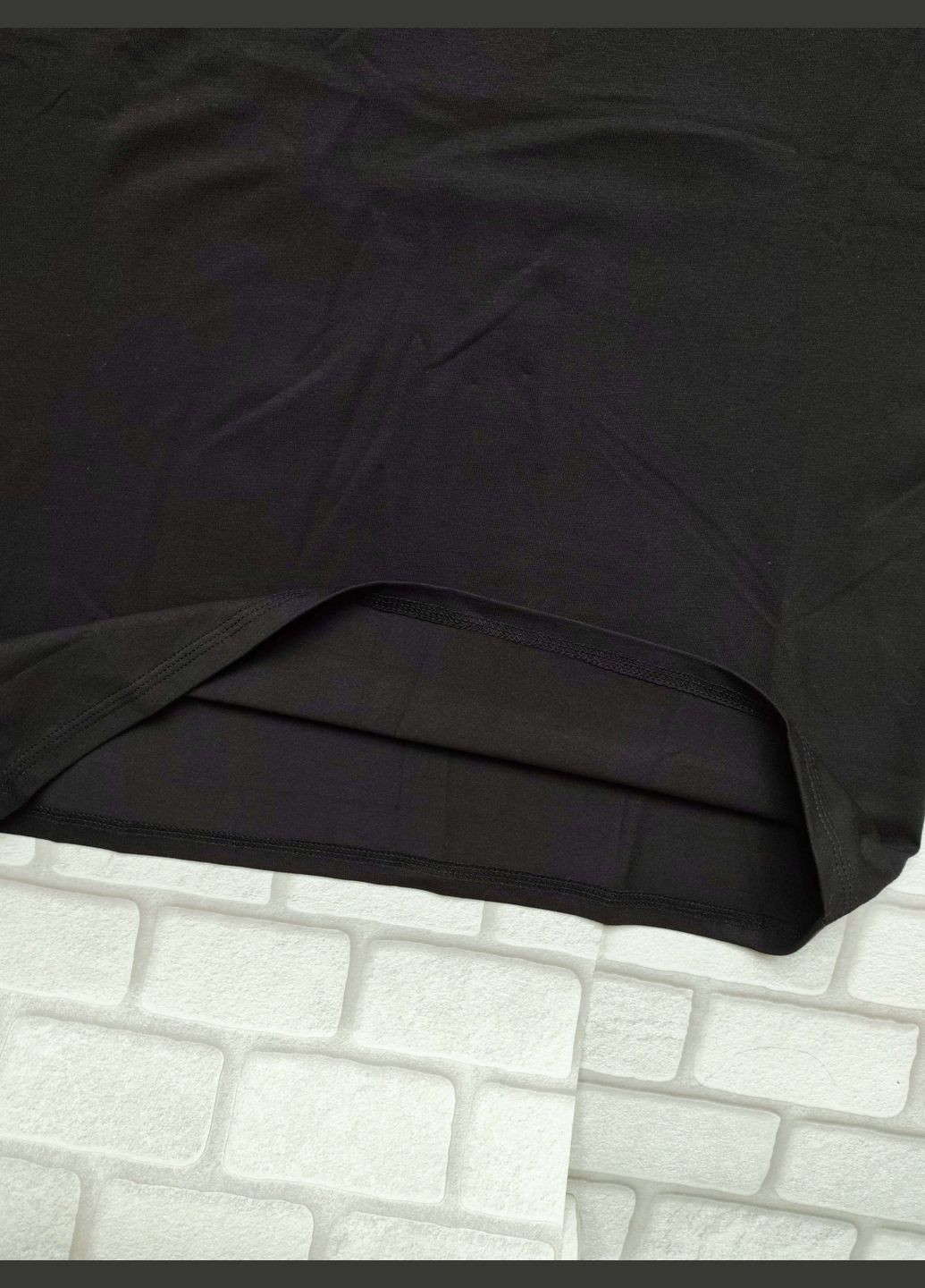 Чорна чоловіча футболка трикотаж спортивна чорна пума малюнок розмір м з коротким рукавом FERO