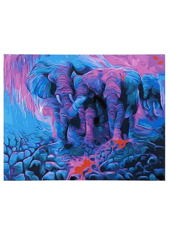 Картина за номерами Кольорові слони, (40х50 см) Strateg (293422242)