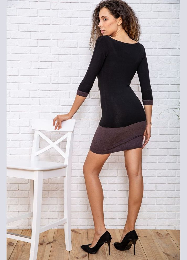 Сіра міні-сукня з рукавом 3/4 Fashion