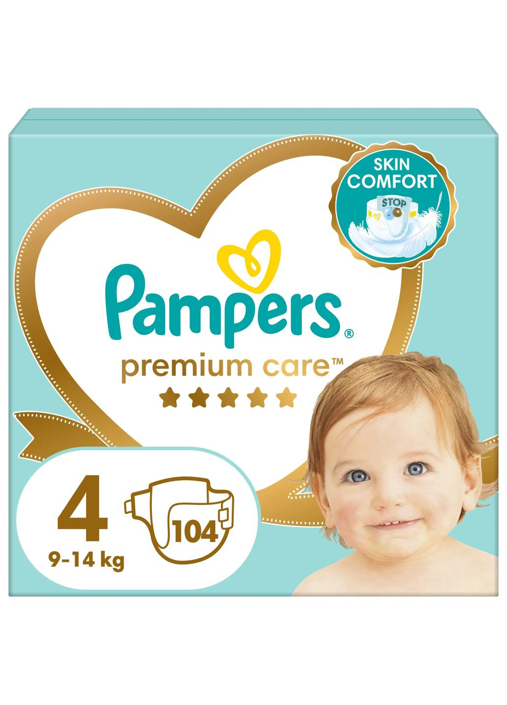 Підгузки на липучках Premium Care 4 (9-14 кг), 104 шт. Pampers 81689715 (327223406)