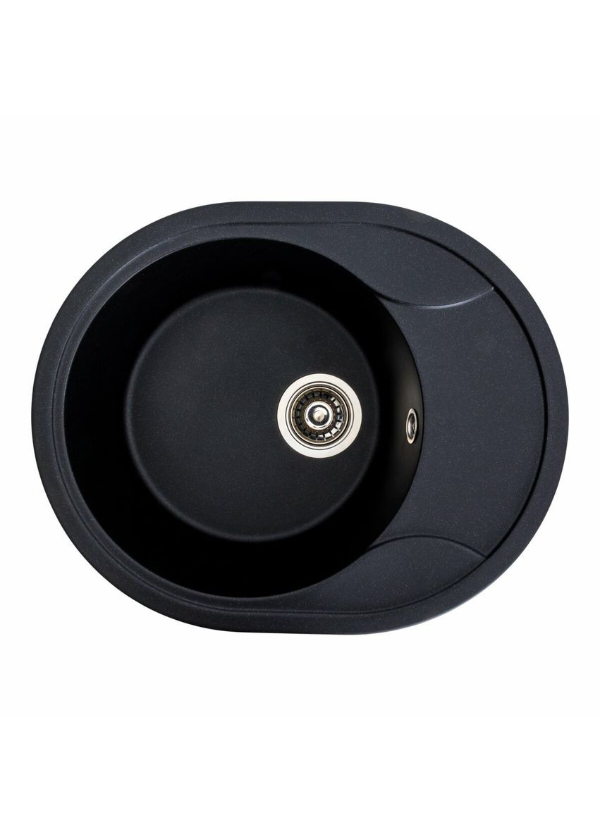 Гранитная мойка для кухни 5847 ONYX матовая (черный металлик) Platinum (336932366)