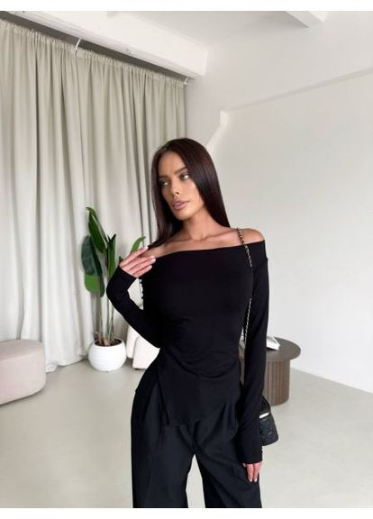 Базовый асимметричный лонгслив (кофта), вискоза, (арт. 356SH) No Brand (370241151)