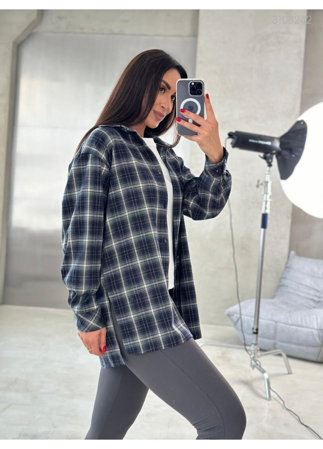 Жіноча сорочка Небраска (т.синій) 3108242 Peony (352260846)