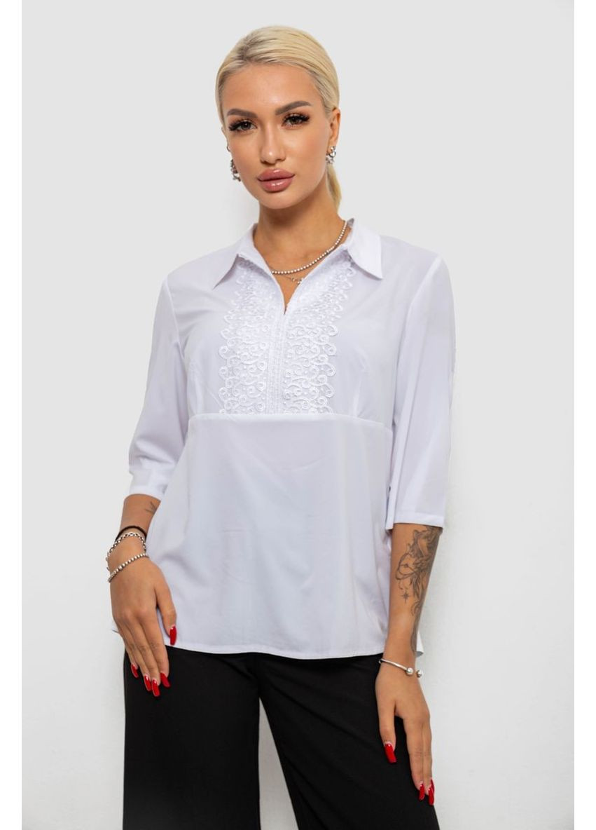 Біла блуза однотонна,, 230r70-1 Ager