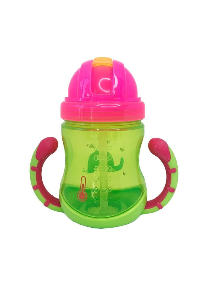 Поильник детский с трубочкой Неон Mega Zayka MGZ0300(Lime) 270 мл Megazayka (302673199)