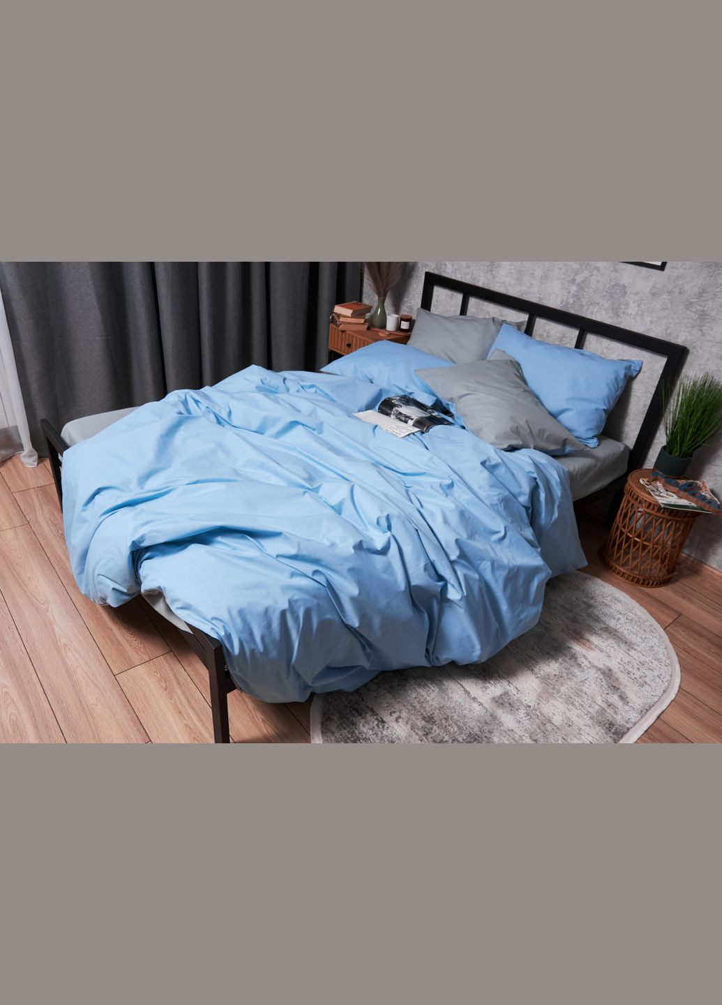 Комплект постельного белья Бязь Gold Люкс двуспальный 175х210 наволочки 4х70х70 (MS-820003089) Moon&Star Nordic Gray (288043801)