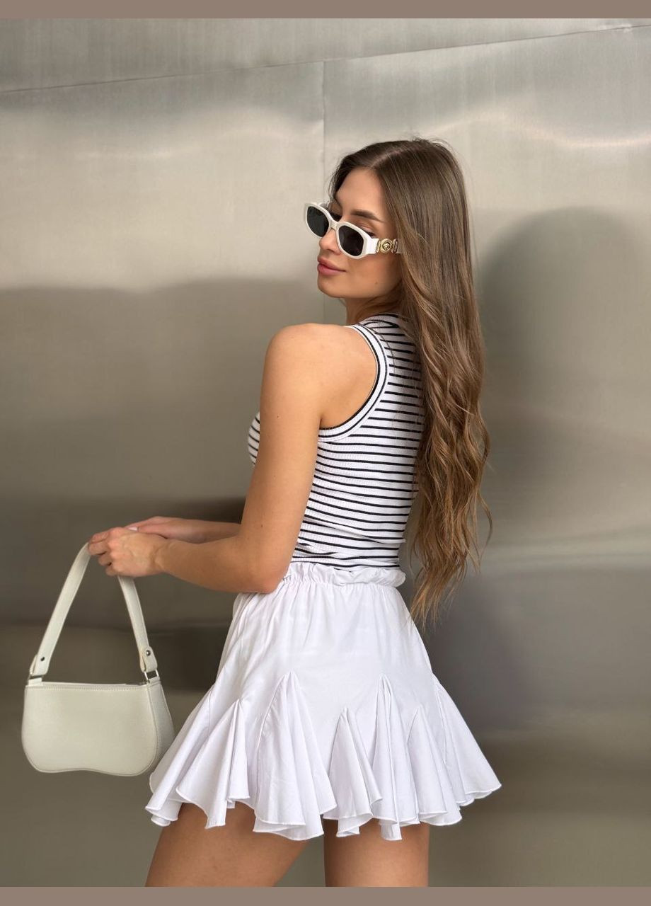 Белая майка женская в полоску премиум материал No Brand