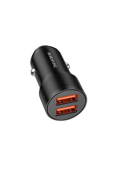 Автомобільний зарядний пристрій BZ19, USB-A 1/2: 5V/2.4A Black Borofone (392947779)