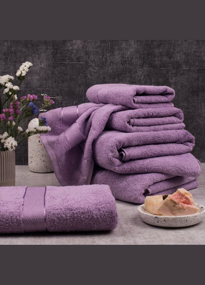 Aisha Home Textile рушник махровий aisha - royal ліловий 70*140 (400 г/м2) фіолетовий виробництво -