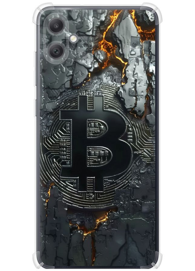 Силіконовий протиударний с посиленими кутами чохол 'Розпечений біткойн' для Endorphone Samsung Galaxy A05 (369735241)