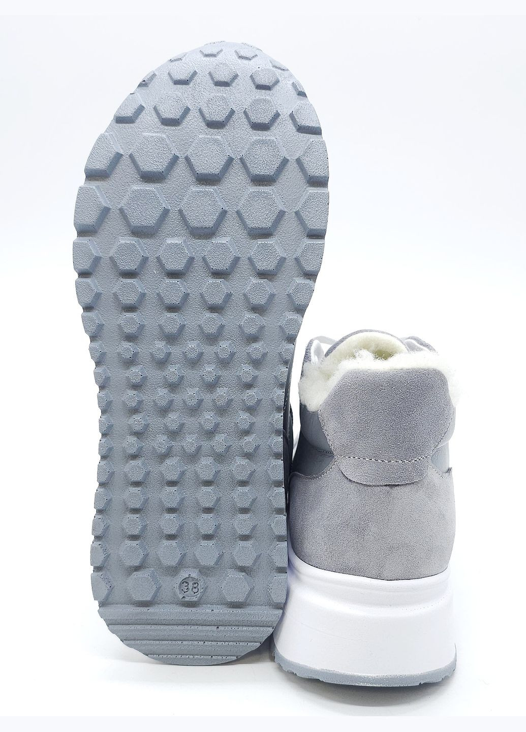 Сірі всесезонні жіночі кросівки зимові сірі шкіряні mr-14-3 24 см (р) Morento