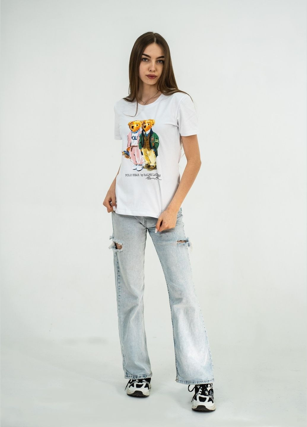 Біла літня футболка жіноча polo Ralph Lauren