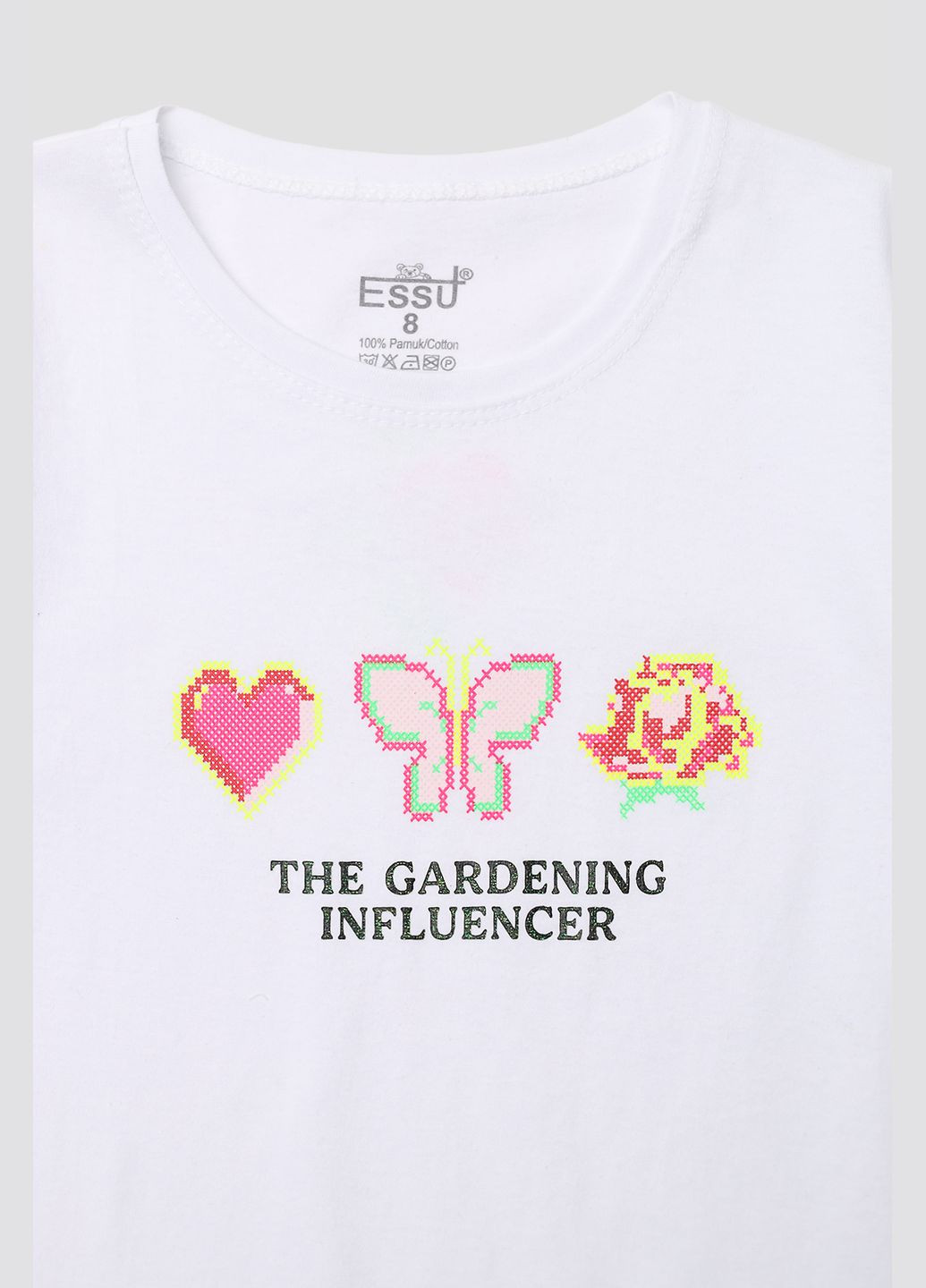 Белая летняя футболка с коротким рукавом для девочки цвет белый цб-00273643 Essu