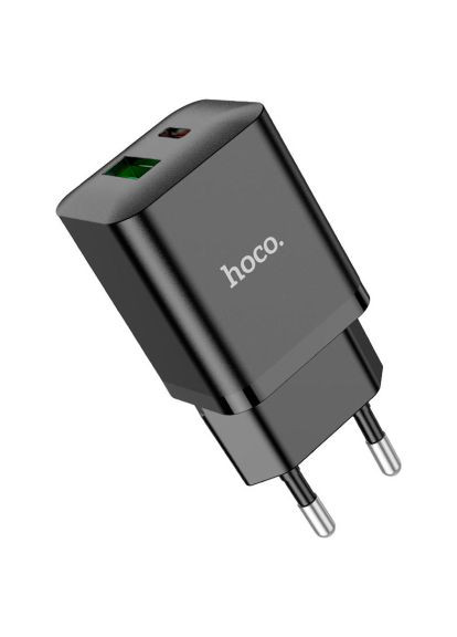 Зарядний пристрій (6931474783509) Hoco N28 Founder 1xUSB-C PD20W + 1xUSB QC3.0 Black (370015545)