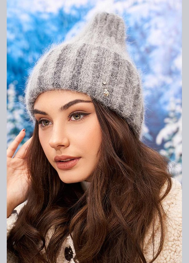 Жіноча шапка ковпак із пряжі з вовною кролика "Ілона" Braxton (322674377)