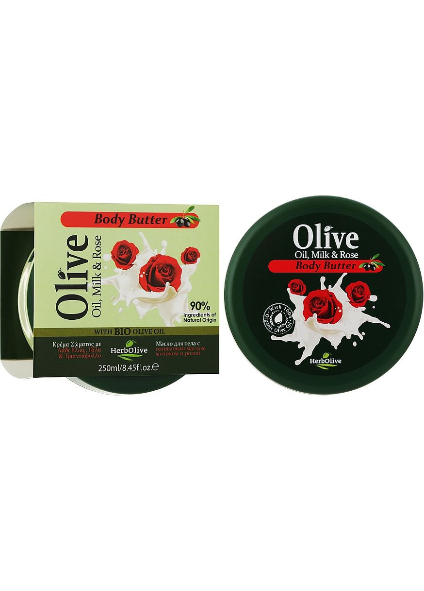 Масло для тела с молоком и экстрактом масла розы HerbOlive Olive Oil Milk & Rose Body Butter Madis (368652424)